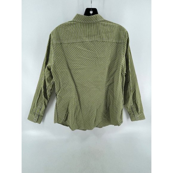 Eddie Bauer Women's Button Down Collar Shirt Green Checker Medium 100% Cotton - Picture 5 of 10